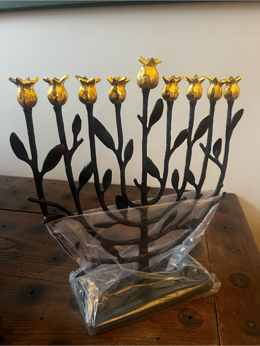 Michael Aram Pomegranate Kosher Menorah - Black and Gold